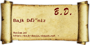 Bajk Döniz névjegykártya